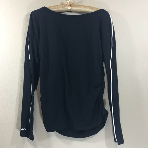 Coogi long sleeve ruched logo graphic blouse top - Picture 4 of 8